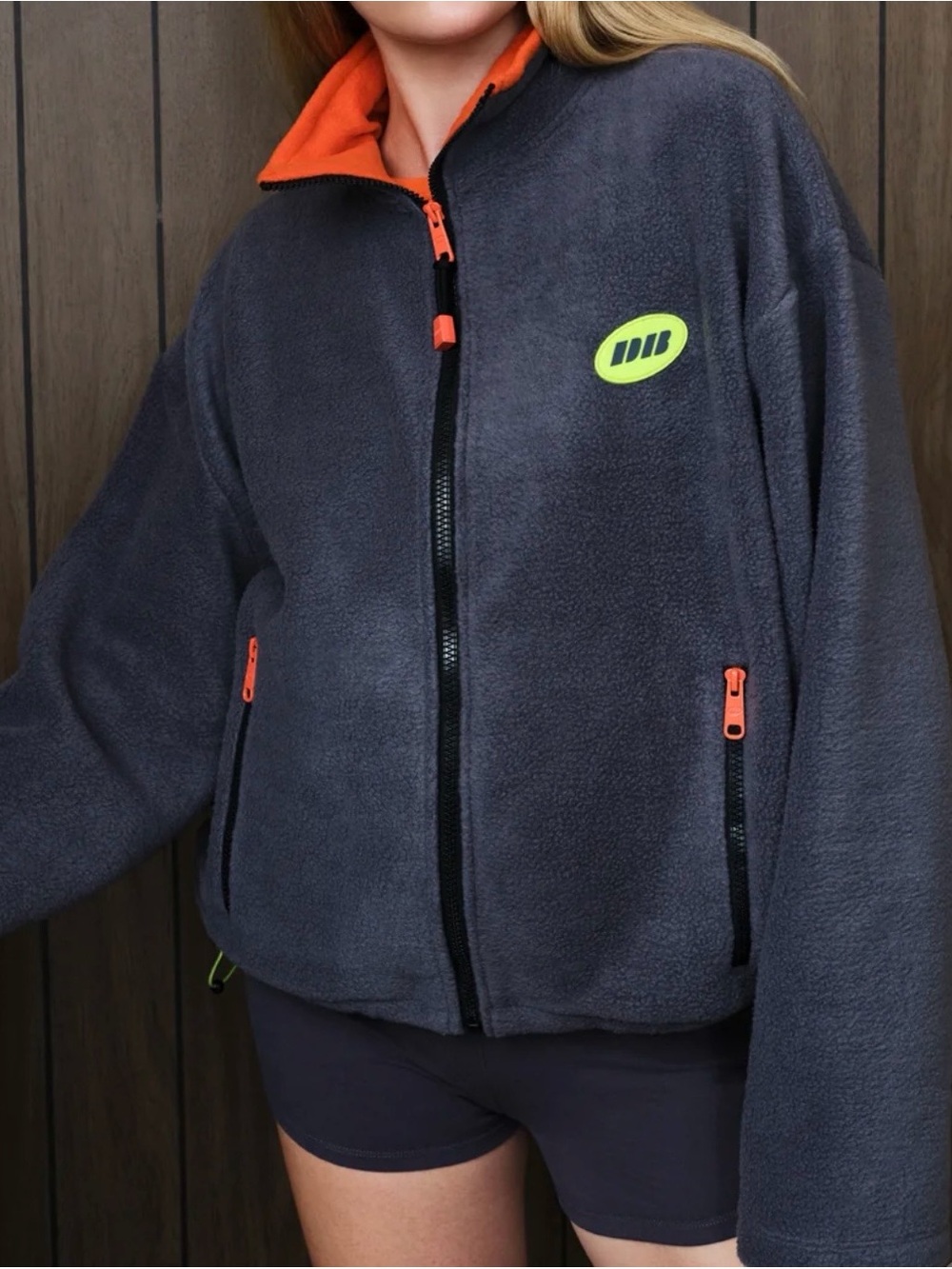 Dairy boy sport gray and orange fleece M/L